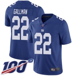 Limited Men's Wayne Gallman Royal Blue Home Jersey - #22 Football New York Giants 100th Season Vapor Untouchable