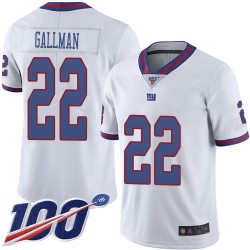 Limited Men's Wayne Gallman White Jersey - #22 Football New York Giants 100th Season Rush Vapor Untouchable
