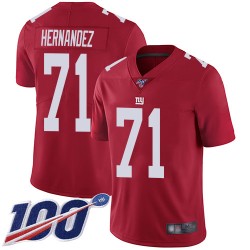 Limited Men's Will Hernandez Red Jersey - #71 Football New York Giants 100th Season Inverted Legend