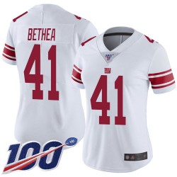 Limited Women's Antoine Bethea White Road Jersey - #41 Football New York Giants 100th Season Vapor Untouchable