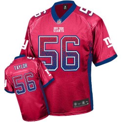 Elite Men's Lawrence Taylor Red Jersey - #56 Football New York Giants Drift Fashion