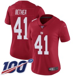 Limited Women's Antoine Bethea Red Jersey - #41 Football New York Giants 100th Season Inverted Legend