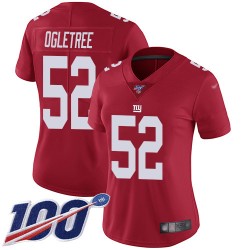 Limited Women's Alec Ogletree Red Jersey - #52 Football New York Giants 100th Season Inverted Legend