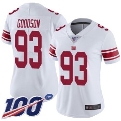 Limited Women's B.J. Goodson White Road Jersey - #93 Football New York Giants 100th Season Vapor Untouchable