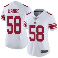 Limited Women's Carl Banks White Road Jersey - #58 Football New York Giants Vapor Untouchable