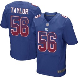 Elite Men's Lawrence Taylor Royal Blue Home Jersey - #56 Football New York Giants Drift Fashion