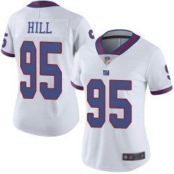 Limited Women's B.J. Hill White Jersey - #95 Football New York Giants Rush Vapor Untouchable