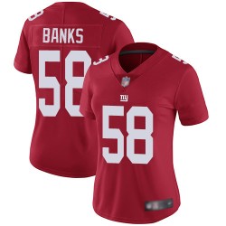 Limited Women's Carl Banks Red Jersey - #58 Football New York Giants Inverted Legend
