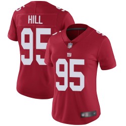 Limited Women's B.J. Hill Red Jersey - #95 Football New York Giants Inverted Legend