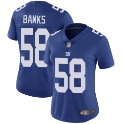 Limited Women's Carl Banks Royal Blue Home Jersey - #58 Football New York Giants Vapor Untouchable