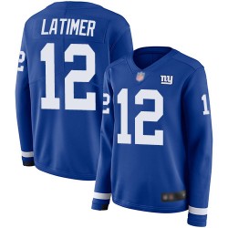 Limited Women's Cody Latimer Royal Blue Jersey - #12 Football New York Giants Therma Long Sleeve