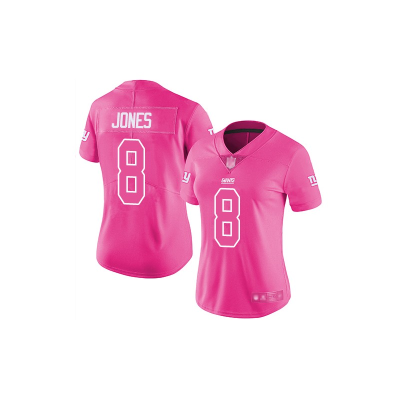Limited Women's Daniel Jones Pink Jersey - #8 Football New York Giants Rush  Fashion Size S