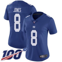 Limited Women's Daniel Jones Royal Blue Home Jersey - #8 Football New York Giants 100th Season Vapor Untouchable