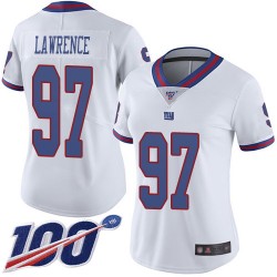 Limited Women's Dexter Lawrence White Jersey - #97 Football New York Giants 100th Season Rush Vapor Untouchable
