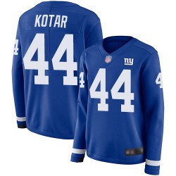 Limited Women's Doug Kotar Royal Blue Jersey - #44 Football New York Giants Therma Long Sleeve