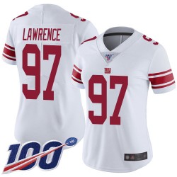 Limited Women's Dexter Lawrence White Road Jersey - #97 Football New York Giants 100th Season Vapor Untouchable