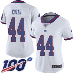 Limited Women's Doug Kotar White Jersey - #44 Football New York Giants 100th Season Rush Vapor Untouchable