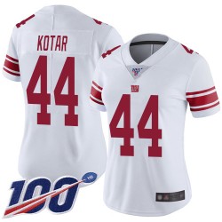 Limited Women's Doug Kotar White Road Jersey - #44 Football New York Giants 100th Season Vapor Untouchable