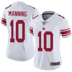 Limited Women's Eli Manning White Road Jersey - #10 Football New York Giants Vapor Untouchable