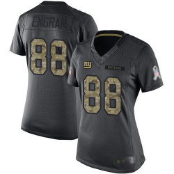 Limited Women's Evan Engram Black Jersey - #88 Football New York Giants 2016 Salute to Service