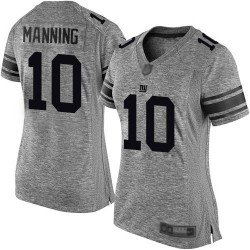 Limited Women's Eli Manning Gray Jersey - #10 Football New York Giants Gridiron