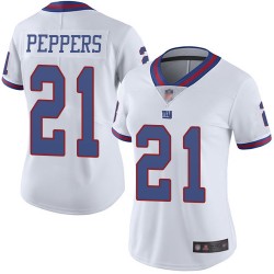 Limited Women's Jabrill Peppers White Jersey - #21 Football New York Giants Rush Vapor Untouchable