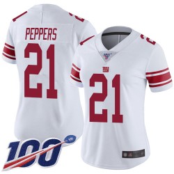 Limited Women's Jabrill Peppers White Road Jersey - #21 Football New York Giants 100th Season Vapor Untouchable