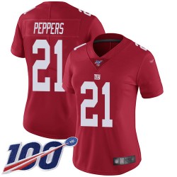 Limited Women's Jabrill Peppers Red Jersey - #21 Football New York Giants 100th Season Inverted Legend