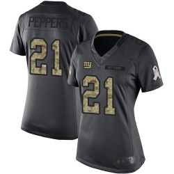 Limited Women's Jabrill Peppers Black Jersey - #21 Football New York Giants 2016 Salute to Service