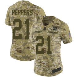 Limited Women's Jabrill Peppers Camo Jersey - #21 Football New York Giants 2018 Salute to Service