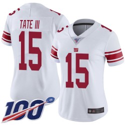 Limited Women's Golden Tate III White Road Jersey - #15 Football New York Giants 100th Season Vapor Untouchable