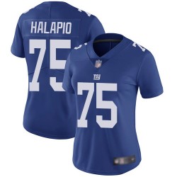 Limited Women's Jon Halapio Royal Blue Home Jersey - #75 Football New York Giants Vapor Untouchable