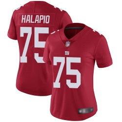 Limited Women's Jon Halapio Red Jersey - #75 Football New York Giants Inverted Legend