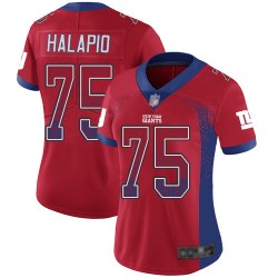 Limited Women's Jon Halapio Red Jersey - #75 Football New York Giants Rush Drift Fashion
