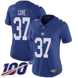 Limited Women's Julian Love Royal Blue Home Jersey - #37 Football New York Giants 100th Season Vapor Untouchable