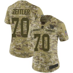Limited Women's Kevin Zeitler Camo Jersey - #70 Football New York Giants 2018 Salute to Service