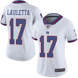 Limited Women's Kyle Lauletta White Jersey - #17 Football New York Giants Rush Vapor Untouchable