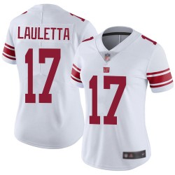 Limited Women's Kyle Lauletta White Road Jersey - #17 Football New York Giants Vapor Untouchable