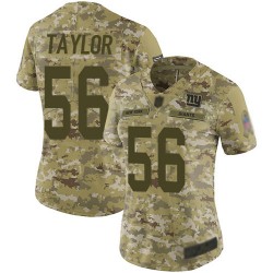 Limited Women's Lawrence Taylor Camo Jersey - #56 Football New York Giants 2018 Salute to Service