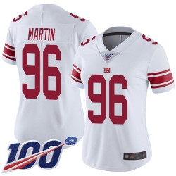 Limited Women's Kareem Martin White Road Jersey - #96 Football New York Giants 100th Season Vapor Untouchable