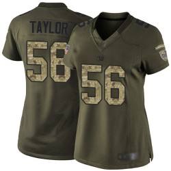 Limited Women's Lawrence Taylor Green Jersey - #56 Football New York Giants Salute to Service