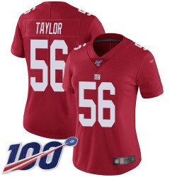 Limited Women's Lawrence Taylor Red Jersey - #56 Football New York Giants 100th Season Inverted Legend
