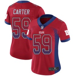 Limited Women's Lorenzo Carter Red Jersey - #59 Football New York Giants Rush Drift Fashion