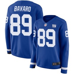 Limited Women's Mark Bavaro Royal Blue Jersey - #89 Football New York Giants Therma Long Sleeve