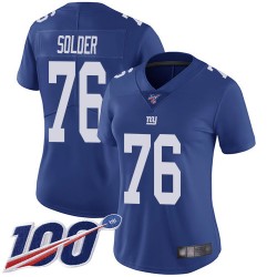 Limited Women's Nate Solder Royal Blue Home Jersey - #76 Football New York Giants 100th Season Vapor Untouchable