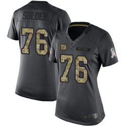 Limited Women's Nate Solder Black Jersey - #76 Football New York Giants 2016 Salute to Service