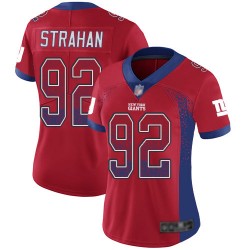 Limited Women's Michael Strahan Red Jersey - #92 Football New York Giants Rush Drift Fashion