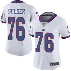 Limited Women's Nate Solder White Jersey - #76 Football New York Giants Rush Vapor Untouchable