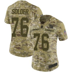 Limited Women's Nate Solder Camo Jersey - #76 Football New York Giants 2018 Salute to Service