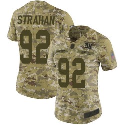 Limited Women's Michael Strahan Camo Jersey - #92 Football New York Giants 2018 Salute to Service